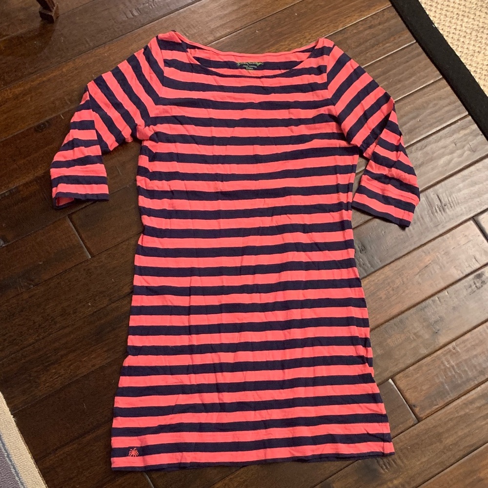 Lilly Pulitzer Pink and Navy Striped Women’s Cotton Dress